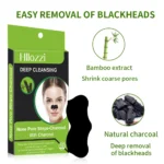 Hllozzi Bamboo Charcoal Nose Pore Strips for Blackhead Removal & Pore Shrinking (10 Strips)