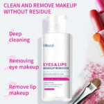 Hllozzi 3-in-1 Eye and Lip Makeup Remover Travel Size Cleansing Water 60ml