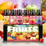 Hllozzi 6-Pack Fruit Essential Oils Set 10ml - Strawberry Mango Apple Cherry Scented Aromatherapy Oils Gift Box