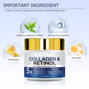 Hllozzi Turmeric Vitamin C & Collagen Retinol Day Night Moisturizer Cream 60g